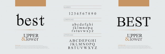 Fuentes de letras del alfabeto elegante