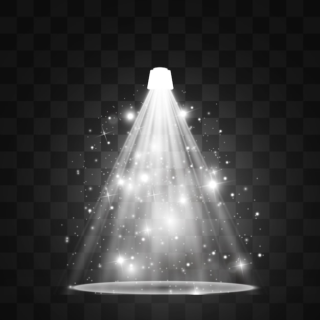 Fuentes de luz, iluminación de conciertos, focos. Foco de concierto con haz, focos iluminados