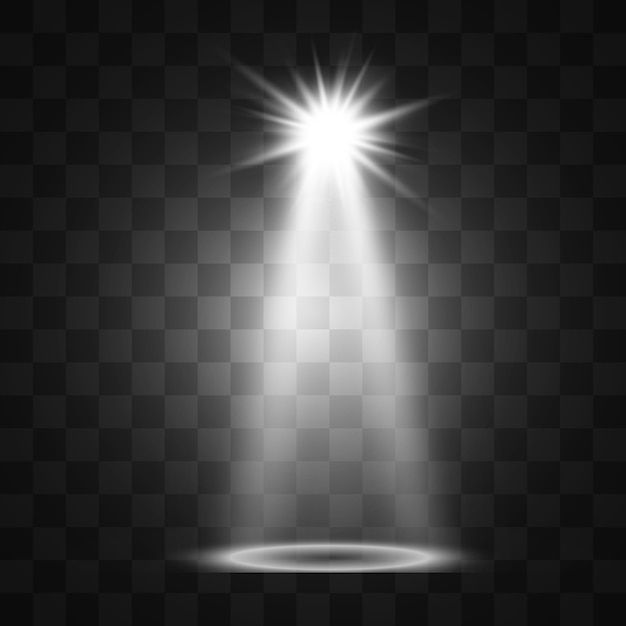 Fuentes de luz, iluminación de conciertos, focos. Foco de concierto con haz, focos iluminados