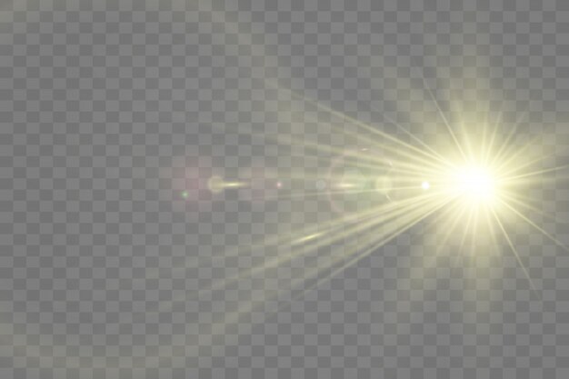 Fuentes de luz, iluminación de conciertos, focos. Proyector de concierto con viga, proyectores iluminados.