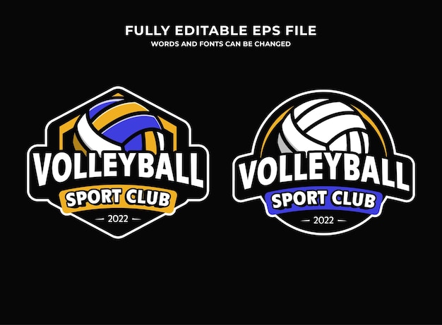 Fuentes y texto editable del logo de voleibol