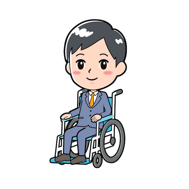 Fuera de línea empresario silla de ruedas