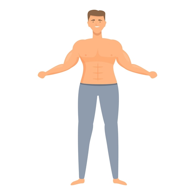 Fuerte deportista icono dibujos animados vector músculo brazo brazo bíceps