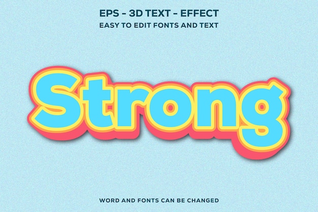 Fuerte efecto de texto en 3D