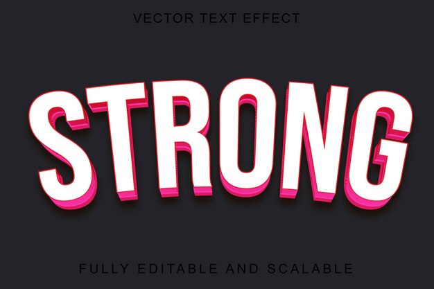 Vector fuerte efecto de texto 3d