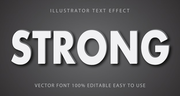 Vector fuerte efecto de texto editable