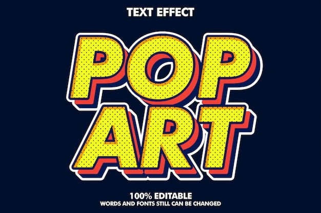 Fuerte efecto de texto retro pop art audaz para un estilo antiguo