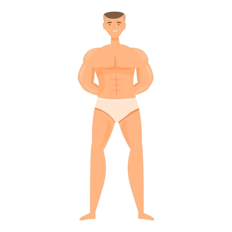 Vector fuerte gimnasio hombre icono dibujos animados vector músculo brazo fibra corporal