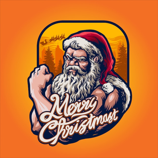 Vector fuerte ilustración de santaclaus