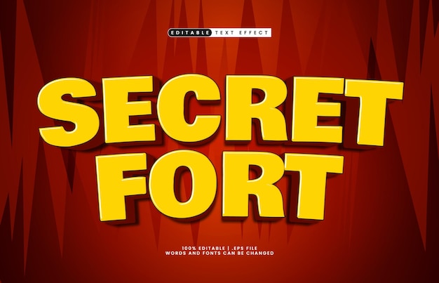 fuerte secreto efecto de texto editable con un estilo de texto para niños y juegos