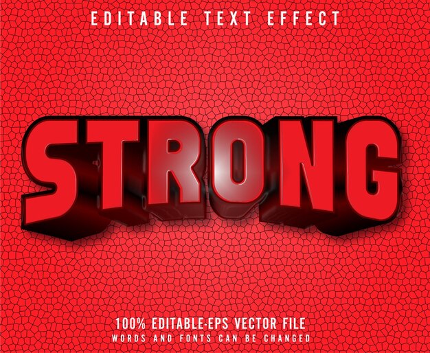 Fuerte vector de efecto de texto editable