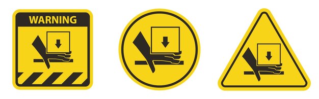 Fuerza de aplastamiento desde arriba Símbolo de la mano Isolado en fondo blanco Ilustración vectorial