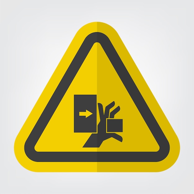 Fuerza de aplastamiento de la mano izquierda Símbolo de señal aislado en fondo blanco Ilustración vectorial EPS10