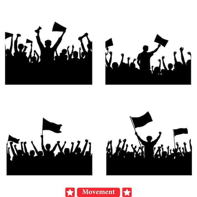 Fuerza en la diversidad Arte de movimiento político convincente que representa el activismo multifacético