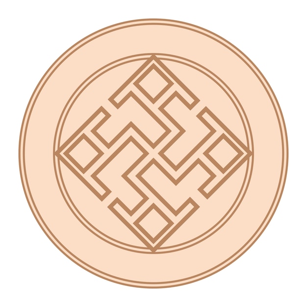 Fuerza espiritual un antiguo símbolo eslavo decorado con patrones escandinavos Diseño de moda beige