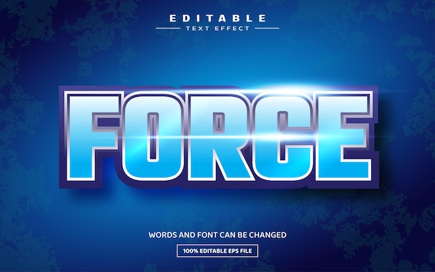 Fuerza la plantilla de efecto de texto editable en 3D