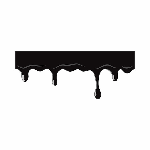 Fuga de aceite aislada sobre fondo blanco Ilustración de vector de fuga de aceite negro