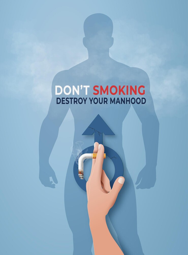 Vector fumar y la conciencia de la salud masculina