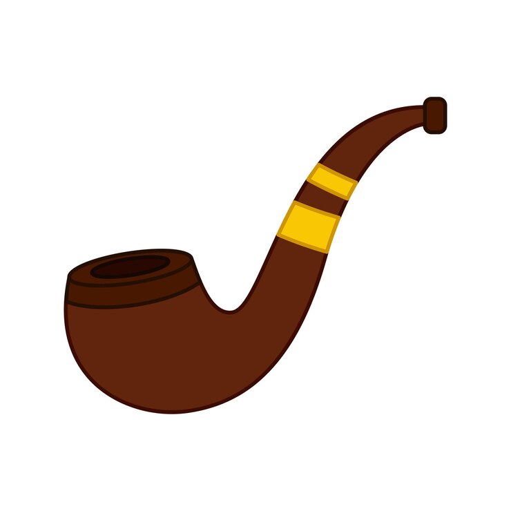 Vector fumar pipa aislada sobre fondo blanco ilustración vectorial