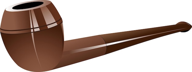 Fumar pipa marrón sobre fondo blanco aislado ilustración vectorial