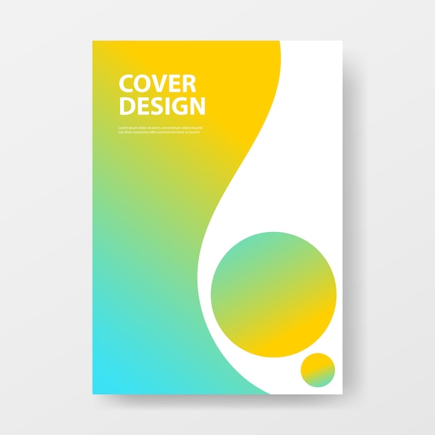 Vector fun light yellow cyan gradient abstract cover o plantilla de diseño de cartel