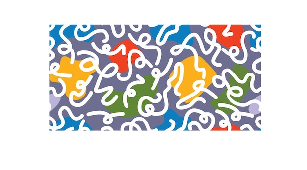 Fun line doodle patrón sin costuras Contexto artístico de estilo minimalista creativo