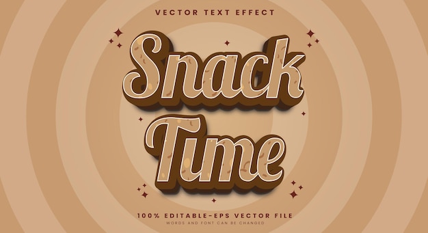Fun Snacks Time plantilla de efecto de texto editable con estilo de fondo abstracto