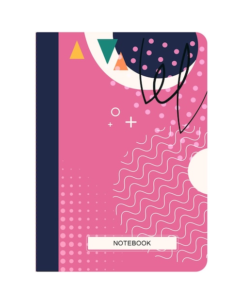 Vector funda para cuaderno rosa