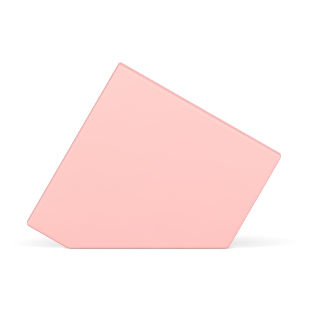 La fundación de la base geométrica del bloque abstracto vertical de la esquina rosa pentagonal diseño 3D vectorial realista