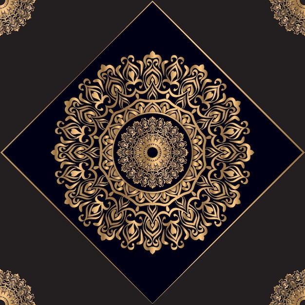 Fundamento de mandala de lujo con patrón de arabesco dorado mandala decorativa de estilo árabe oriental
