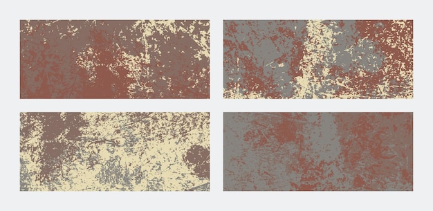 Fundamentos de banderas horizontales con textura grunge fija o oxidada Patrones grunge de colores abstractos
