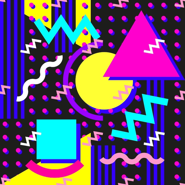 Funky 80s 80s Memphis seamless pattern diseño geométrico