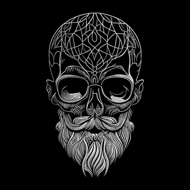 funky hipster skull es una ilustración divertida y caprichosa con gafas de moda, que transmite una sensación de co