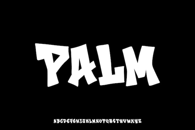 Funky Palm Creative Vector Diseño de fuentes alfabéticas de visualización personalizada