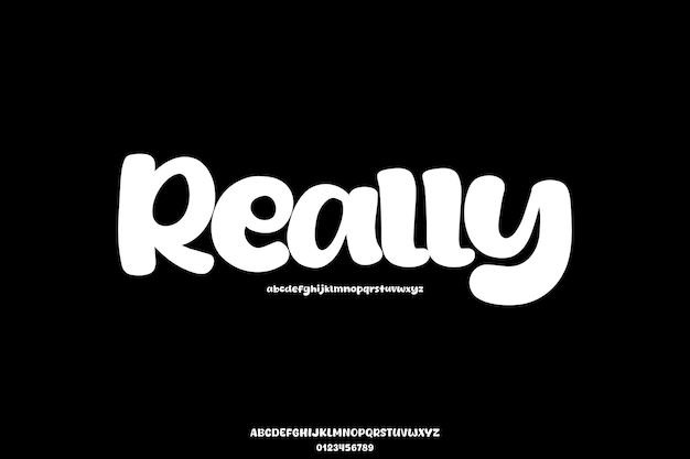 Funky Really Creative Vector Bold Fat Display Alfabeto Diseño de fuentes