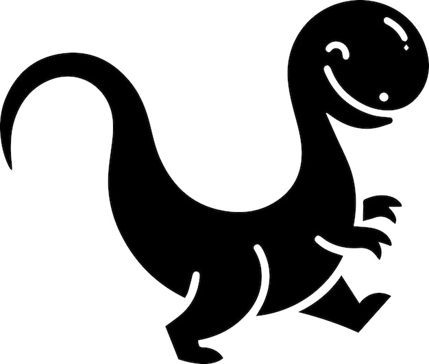 Funny dibujos animados dinosaurio vector minimal silueta silueta color negro fondo blanco 2