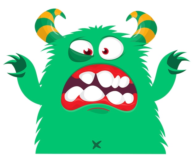 Funny personaje de monstruo de dibujos animados Ilustración de criatura linda y feliz o alienígena Diseño vectorial de Halloween aislado