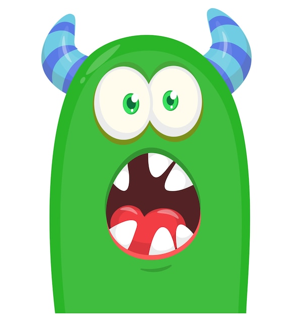 Funny personaje de monstruo de dibujos animados Ilustración de criatura linda y feliz o alienígena Diseño vectorial de Halloween aislado