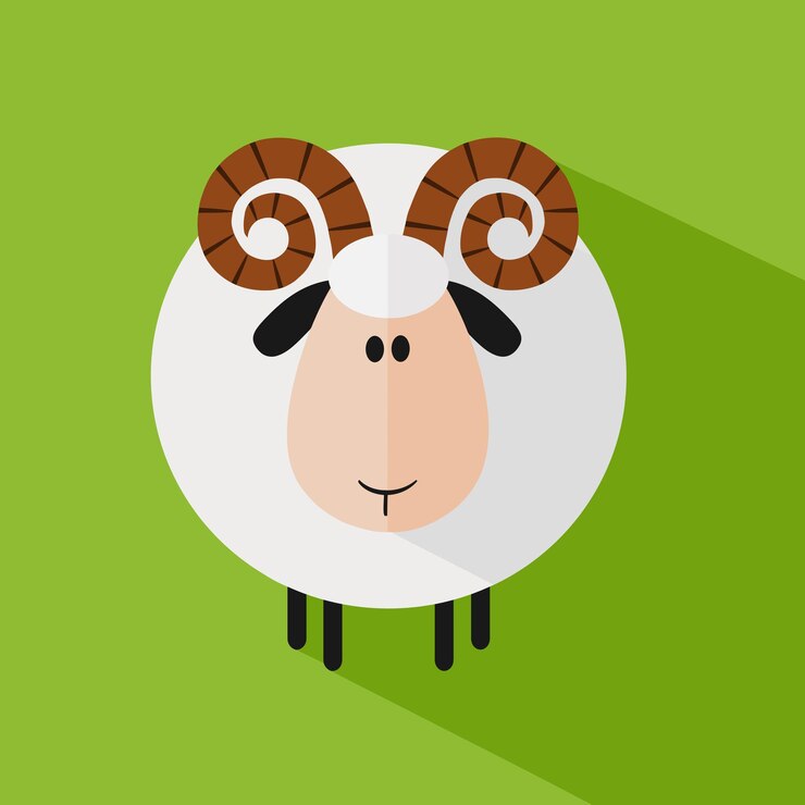 Vector funny ram sheepmodern flat design vector ilustración