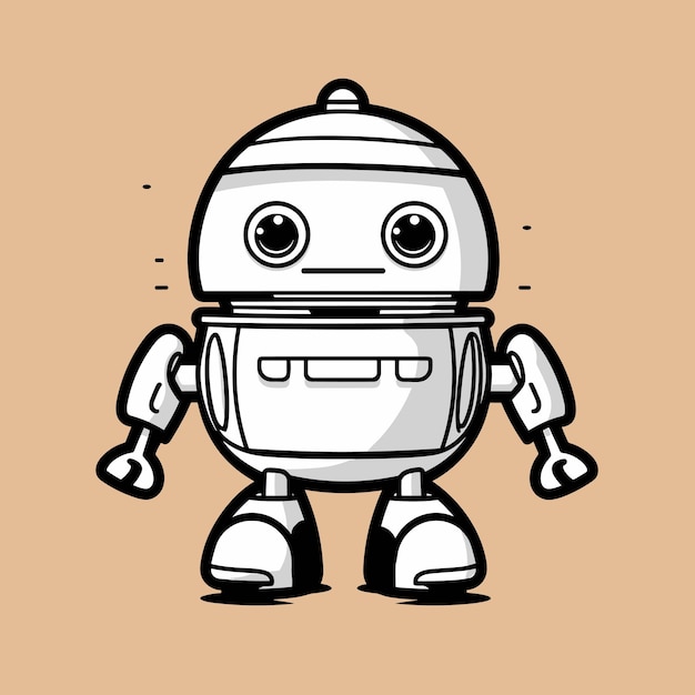 Funny robot vectorial icono simple en estilo plano aislado en fondo neutral