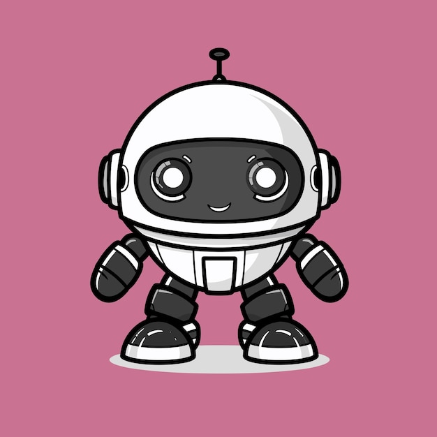 Funny robot vectorial icono simple en estilo plano aislado en fondo neutral