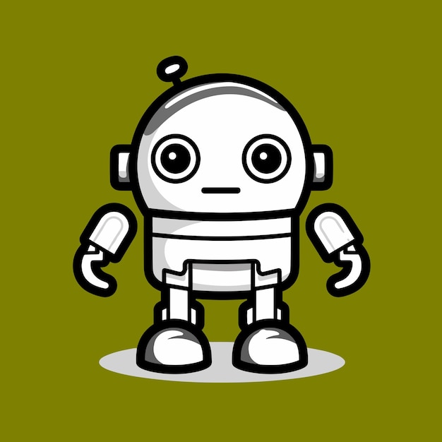Funny robot vectorial icono simple en estilo plano aislado en fondo neutral