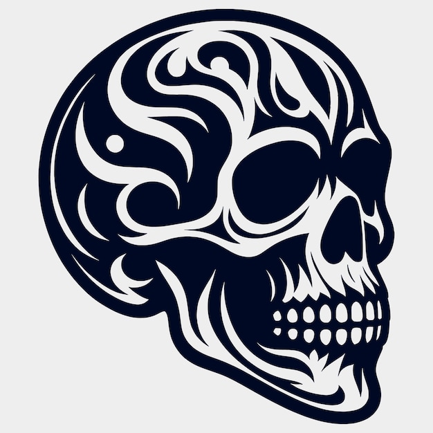 Funny Skull Silhouette Vector FilesHalloween Skull Files (Archivos vectoriales de siluetas de cráneos divertidos de Halloween)