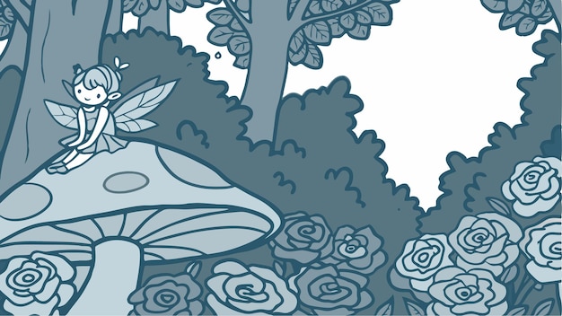 Funtastic Fairy en el fondo de la ilustración vectorial azul de setas EPS