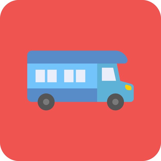 una furgoneta azul con la palabra autobús en ella
