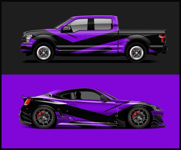furgoneta de vinilo con maquetas de Car Wrap