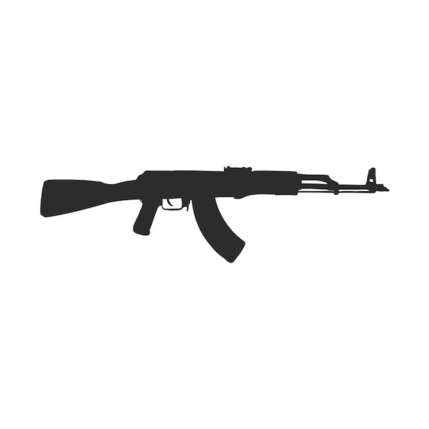 Fusil de asalto . estilo doodle. ilustración de dibujo de vector de rifle de asalto