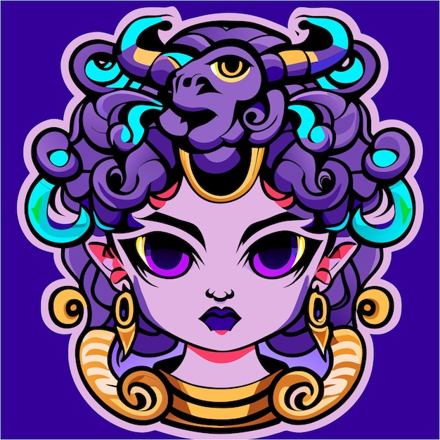 Vector fusión psicodélica del arte pop del tatuaje vibrante de medusa