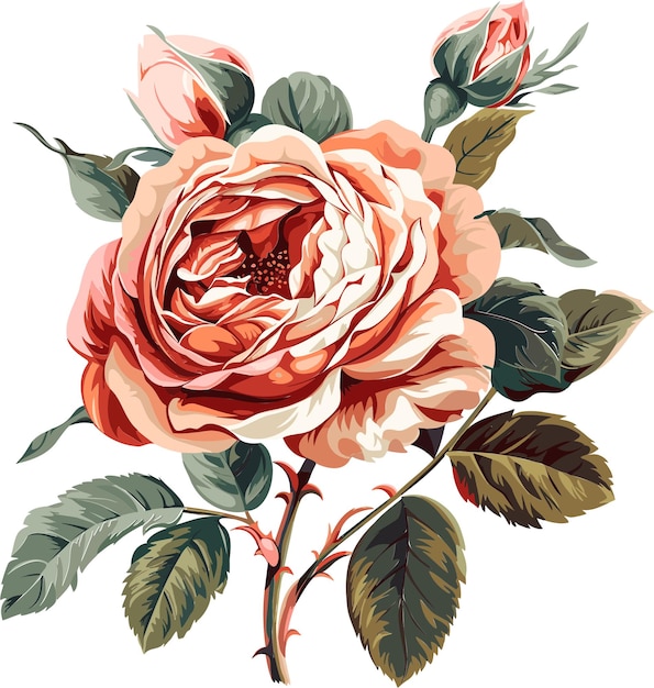 Fusión vectorial Ilustraciones florales cautivadoras