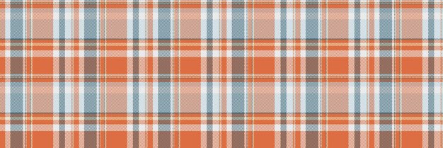 Fusta de fondo textil tartan comprobación de textura vectorial directa tela de melocotón patrón sin costuras a cuadros en colores naranja y claro